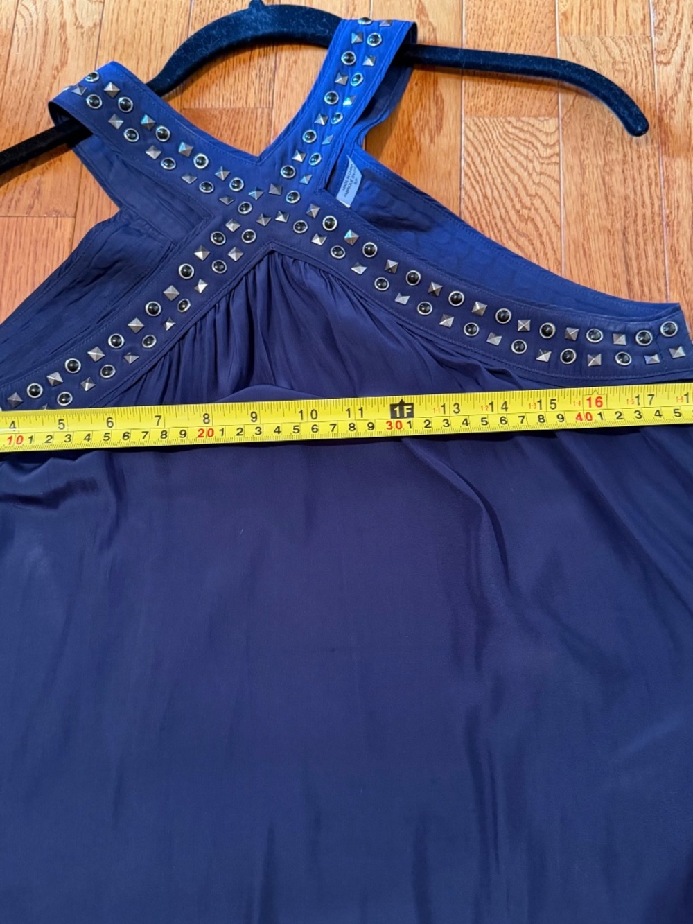 Ramy Brook navy blue studded halter top Size Small - Picture 7 of 10